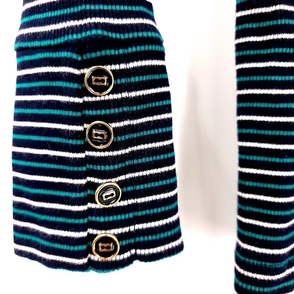 Talbots Petites Women's SP 100% Cotton Striped Flexible Long Sleeve Shirt - Picture 5 of 13